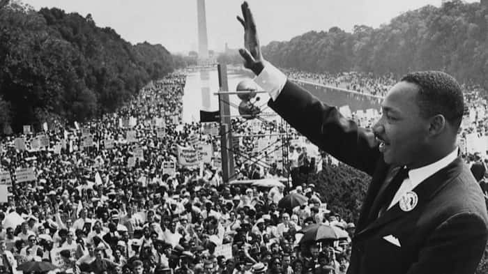 Martin Luther King Jr. gives his "I Have a Dream" speech