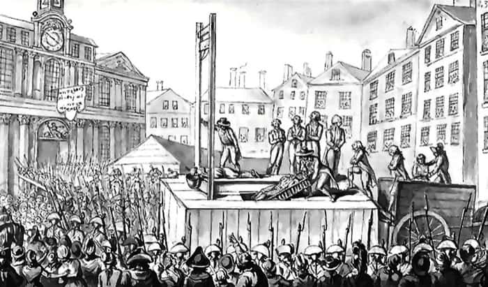 The Execution of the Leaders of "The Reign of Terror" in Paris on July 28, 1794